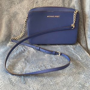 Michael Kors blue cross body purse